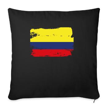 Drapeau officiel de la Colombie Fierté du pays colombien - Housse de coussin décorative 45 x 45 cm - noir - Devant
