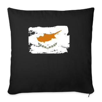 Official Cyprus Flag Cypriots Greek Turkish - Sofa pillowcase 17,3'' x 17,3'' (45 x 45 cm) - black - Front