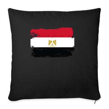 Drapeau officiel de l’Égypte Pays égyptien Pride Vintage - Housse de coussin décorative 45 x 45 cm - noir - Devant