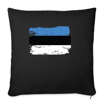 Official Estonia Flag Estonian Country Pride - Sofa pillowcase 17,3'' x 17,3'' (45 x 45 cm) - black - Front