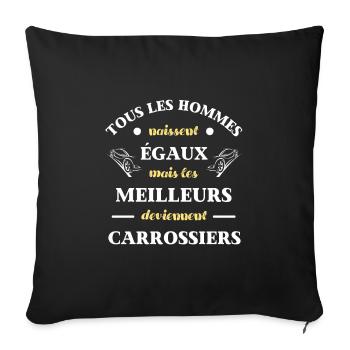 hommes égaux carrossier humour carrosserie homme - Housse de coussin décorative 45 x 45 cm - noir - Devant