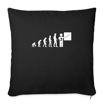 evolution prof humour professeur instituteur drole - Housse de coussin décorative 45 x 45 cm - noir - Devant