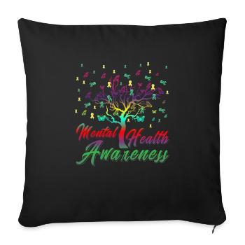 Mental Health Awareness Retro Vintage Design - Sofa pillowcase 17,3'' x 17,3'' (45 x 45 cm) - black - Front