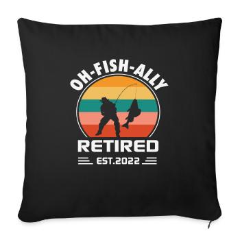 Officially Retired 2022 Retirement Fishing Fisher - Sofa pillowcase 17,3'' x 17,3'' (45 x 45 cm) - black - Front