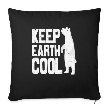 Keep Earth Cool Earth Protect Polar Bear Animal - Sofa pillowcase 17,3'' x 17,3'' (45 x 45 cm) - black - Front