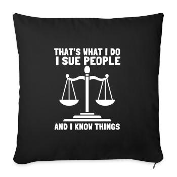 Lawyer Student Graduate, Juris Doctorate - Sofa pillowcase 17,3'' x 17,3'' (45 x 45 cm) - black - Front