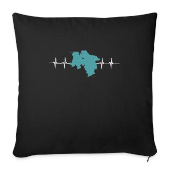 Hanovre, Pompiers De Basse-Saxe Drapeau - Housse de coussin décorative 45 x 45 cm - noir - Devant