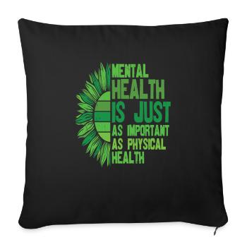 You Are Not Alone Mental Health Awareness - Sofa pillowcase 17,3'' x 17,3'' (45 x 45 cm) - black - Front