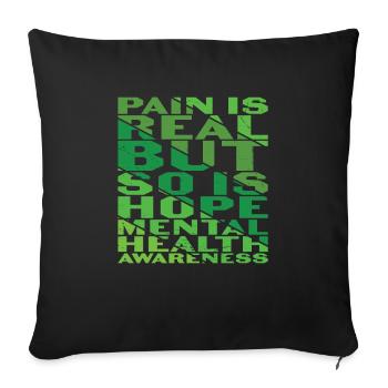 Broken Crayons Still Color Mental Health Support - Sofa pillowcase 17,3'' x 17,3'' (45 x 45 cm) - black - Front