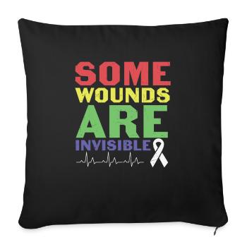 Nicht jede Behinderung ist sichtbar psychische Gesundheit - Sofakissenbezug 45 x 45 cm - Schwarz - Vorne