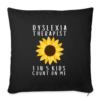 Dyslexic Reading Therapy Awareness Month, Dyslexia - Sofakissenbezug 45 x 45 cm - Schwarz - Vorne