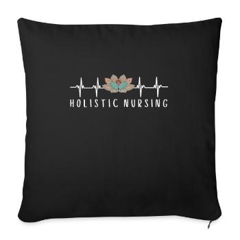 Homéopathie Médecine alternative, Soins infirmiers holistiques - Housse de coussin décorative 45 x 45 cm - noir - Devant