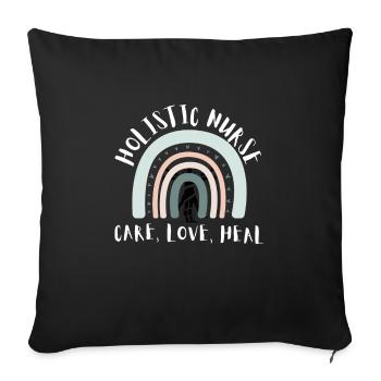 Homéopathie Médecine alternative, Soins infirmiers holistiques - Housse de coussin décorative 45 x 45 cm - noir - Devant