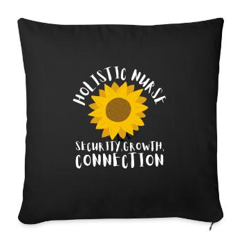 Homéopathie Médecine alternative, Soins infirmiers holistiques - Housse de coussin décorative 45 x 45 cm - noir - Devant