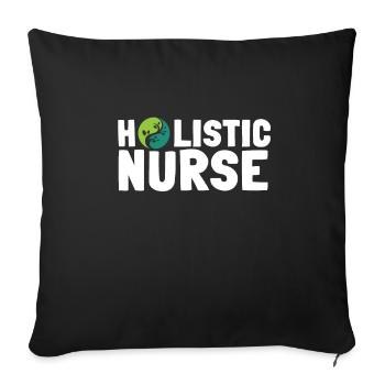 Homéopathie Médecine alternative, Soins infirmiers holistiques - Housse de coussin décorative 45 x 45 cm - noir - Devant