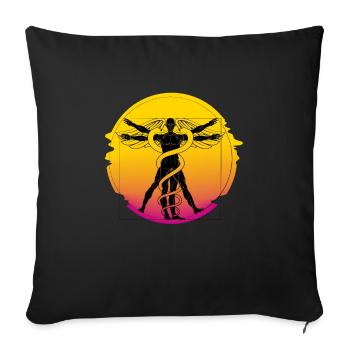 Homéopathie Médecine alternative, Soins infirmiers holistiques - Housse de coussin décorative 45 x 45 cm - noir - Devant