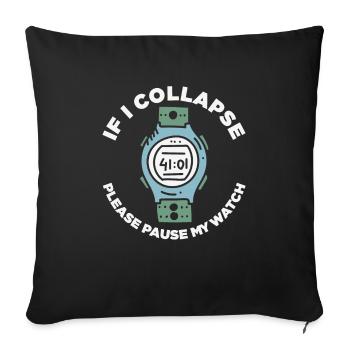 Si je m’effondre s’il vous plaît mettre en pause ma montre rétro - Housse de coussin décorative 45 x 45 cm - noir - Devant