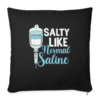 Salty Like Normal Saline Vintage - Sofa pillowcase 17,3'' x 17,3'' (45 x 45 cm) - black - Front