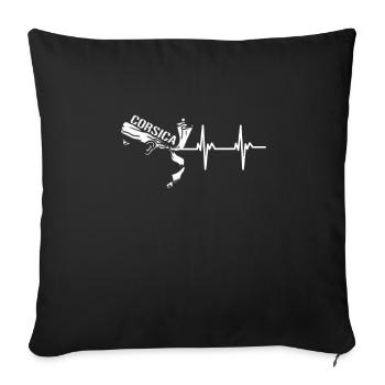 Corse Corsu Corsse 2B Tête De Maure Corse - Housse de coussin décorative 45 x 45 cm - noir - Devant