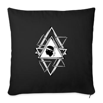 Corse Corsu Corsse 2B Tête De Maure Corse - Housse de coussin décorative 45 x 45 cm - noir - Devant