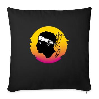 Corse Corsu Corsse 2B Tête De Maure Corse - Housse de coussin décorative 45 x 45 cm - noir - Devant