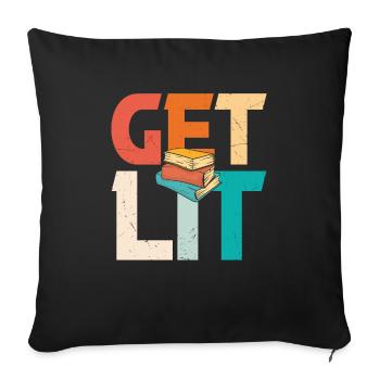 Get Lit Books Quotes - Sofa pillowcase 17,3'' x 17,3'' (45 x 45 cm) - black - Front