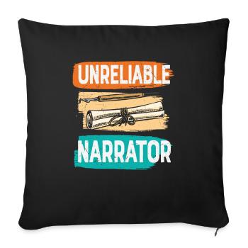 Narrateur peu fiable Écrivant des citations - Housse de coussin décorative 45 x 45 cm - noir - Devant