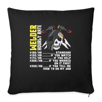Welder Hourly Rate Cool Welder Retro - Sofa pillowcase 17,3'' x 17,3'' (45 x 45 cm) - black - Front