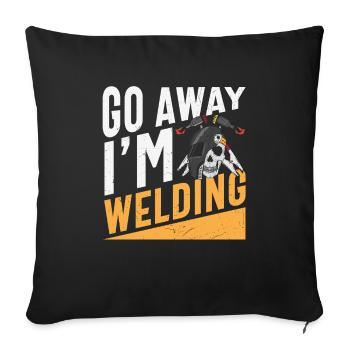 Allez-y, je soude des devis de soudage - Housse de coussin décorative 45 x 45 cm - noir - Devant