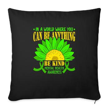 Dans un monde où vous pouvez être gentil - Housse de coussin décorative 45 x 45 cm - noir - Devant