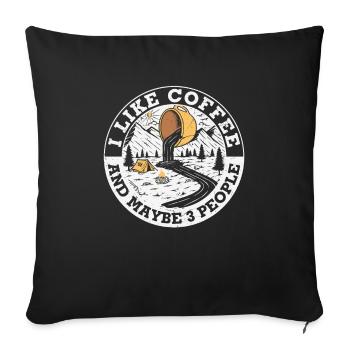 I Like Coffee And Maybe 3 People - Sofa pillowcase 17,3'' x 17,3'' (45 x 45 cm) - black - Front