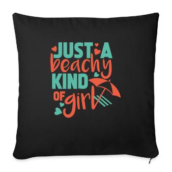 Juste un genre de plage Beachy Genre de fille Citations de plage - Housse de coussin décorative 45 x 45 cm - noir - Devant