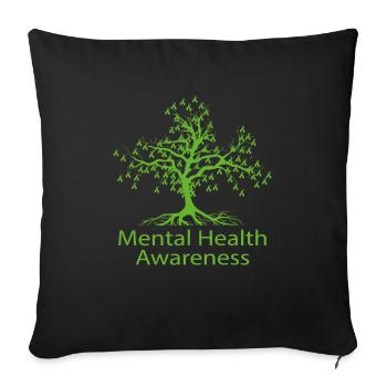 Mental Health Awareness - Sofa pillowcase 17,3'' x 17,3'' (45 x 45 cm) - black - Front
