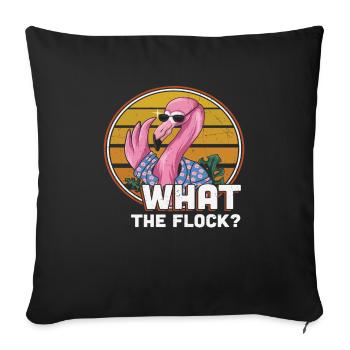 Was die Herde Flamingo - Sofakissenbezug 45 x 45 cm - Schwarz - Vorne