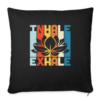 Inhale Exhale Yoga Rétro - Housse de coussin décorative 45 x 45 cm - noir - Devant