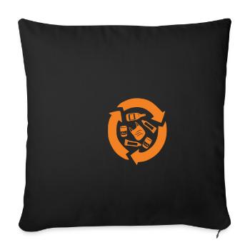 Recycler Réduire la réutilisation Stratégie Rrr - Housse de coussin décorative 45 x 45 cm - noir - Devant
