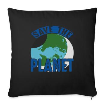 Save The Planet Earth Protection Support - Sofakissenbezug 45 x 45 cm - Schwarz - Vorne