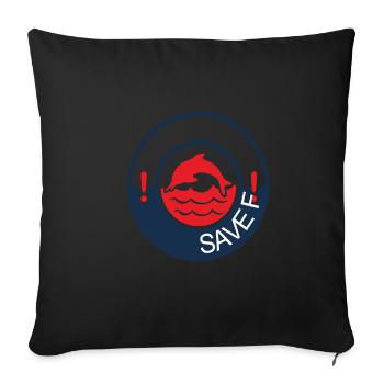Save The Aquatic Life Sea Protection Support - Housse de coussin décorative 45 x 45 cm - noir - Devant