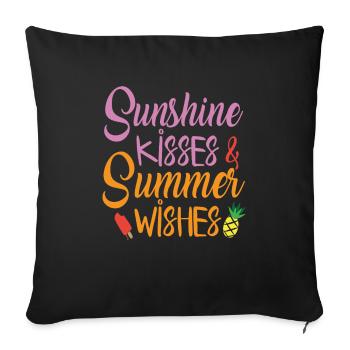 Sunshine Kisses & Summer Wishes Summer Quotes - Sofa pillowcase 17,3'' x 17,3'' (45 x 45 cm) - black - Front