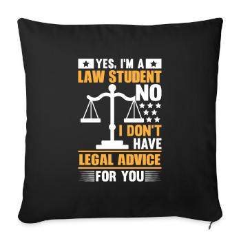 OUI JE SUIS ÉTUDIANT EN DROIT NON JE N’AI PAS DE CONSEILS JURIDIQUES - Housse de coussin décorative 45 x 45 cm - noir - Devant