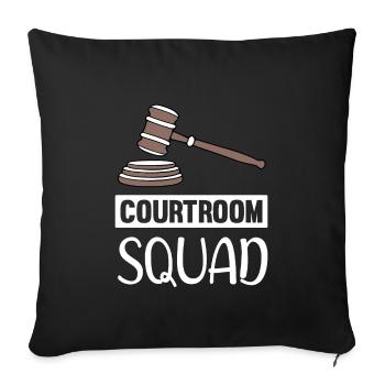 COURTROOM SQUAD Law students, exam candidates - Sofa pillowcase 17,3'' x 17,3'' (45 x 45 cm) - black - Front