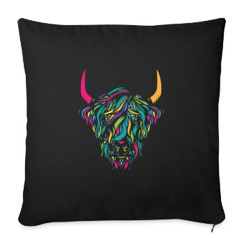 Highland Cow Breeder Scottish Cattle Hairy Cow - Sofa pillowcase 17,3'' x 17,3'' (45 x 45 cm) - black - Front