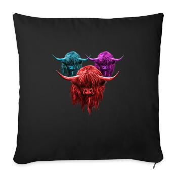 Highland Cow Breeder Scottish Cattle Hairy Cow - Sofa pillowcase 17,3'' x 17,3'' (45 x 45 cm) - black - Front