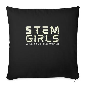 Female Stem Scientist Technology Student, - Sofa pillowcase 17,3'' x 17,3'' (45 x 45 cm) - black - Front