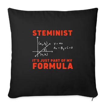 Female Stem Scientist Technology Student, - Sofa pillowcase 17,3'' x 17,3'' (45 x 45 cm) - black - Front