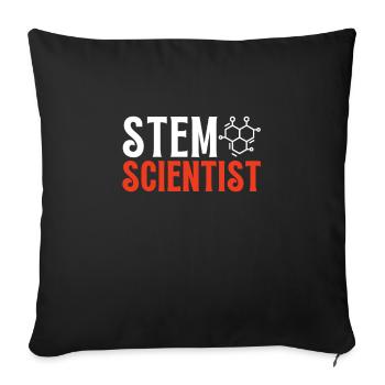 Female Stem Scientist Technology Student, - Sofa pillowcase 17,3'' x 17,3'' (45 x 45 cm) - black - Front