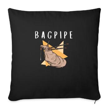 Bagpipe Teacher Player Scotsman Bagpiping - Sofakissenbezug 45 x 45 cm - Schwarz - Vorne