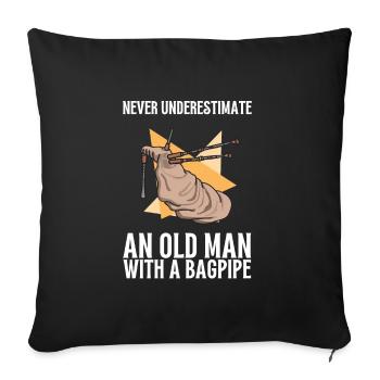 Bagpipe Teacher Player Scotsman Bagpiping - Sofakissenbezug 45 x 45 cm - Schwarz - Vorne