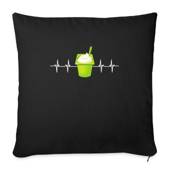 Probiotics Dairy Products, Frozen Yogurt - Sofa pillowcase 17,3'' x 17,3'' (45 x 45 cm) - black - Front