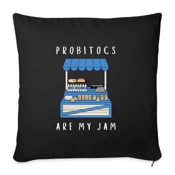 Probiotics Dairy Products, Frozen Yogurt - Sofa pillowcase 17,3'' x 17,3'' (45 x 45 cm) - black - Front
